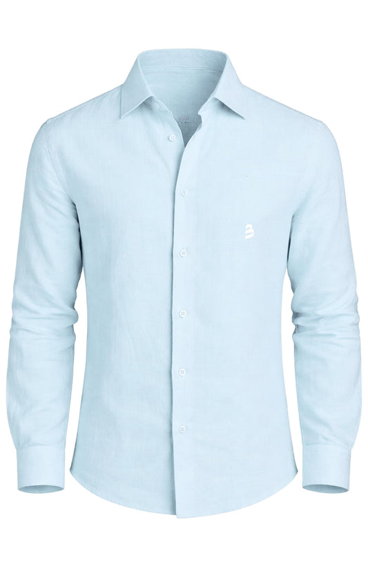 Light Blue Shirt 100% Pure Linen - Shirt