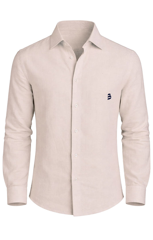 Beige Shirt 100% Pure Linen - Shirt