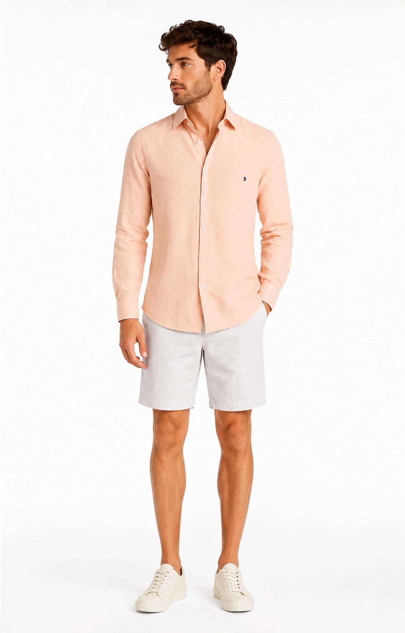 Coral Shirt 100% Pure Linen - Shirt