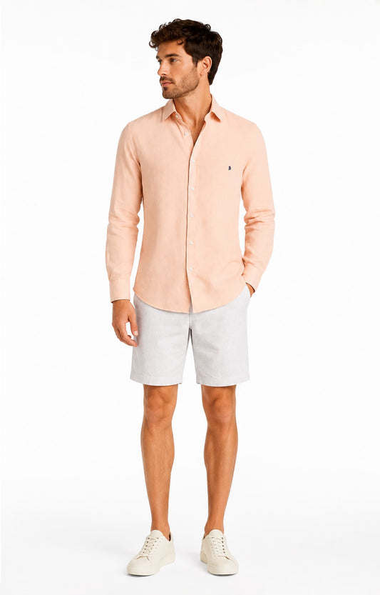Coral Shirt 100% Pure Linen - Shirt