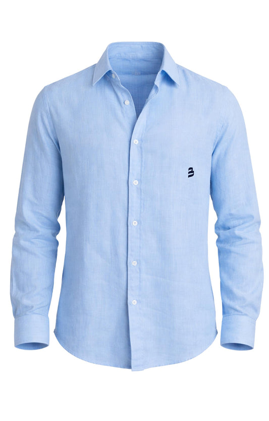 Blue Shirt 100% Pure Linen - Shirt